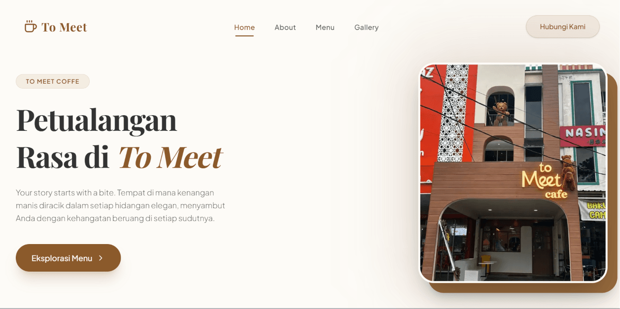Tomeet Cafe Website