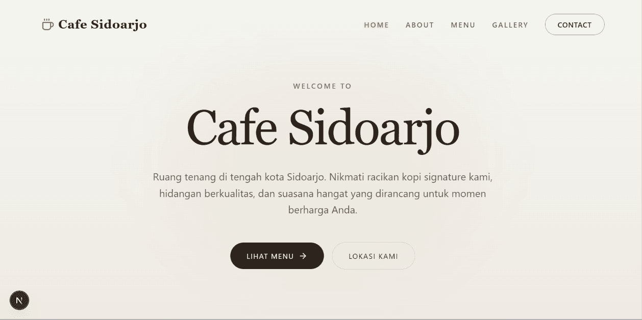 Sidoarjo Cafe Website