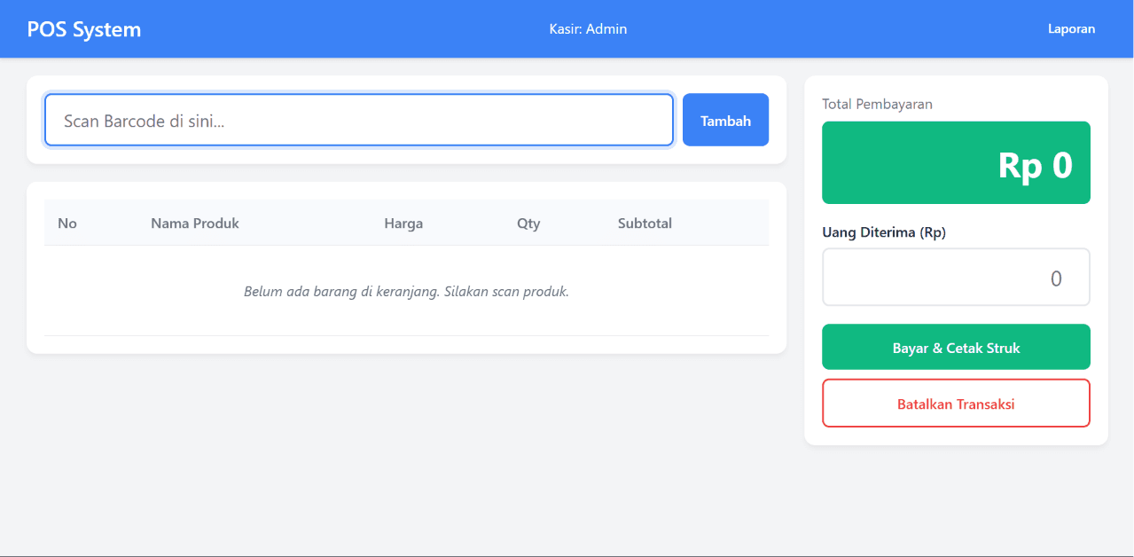 Web POS (Cashier System)